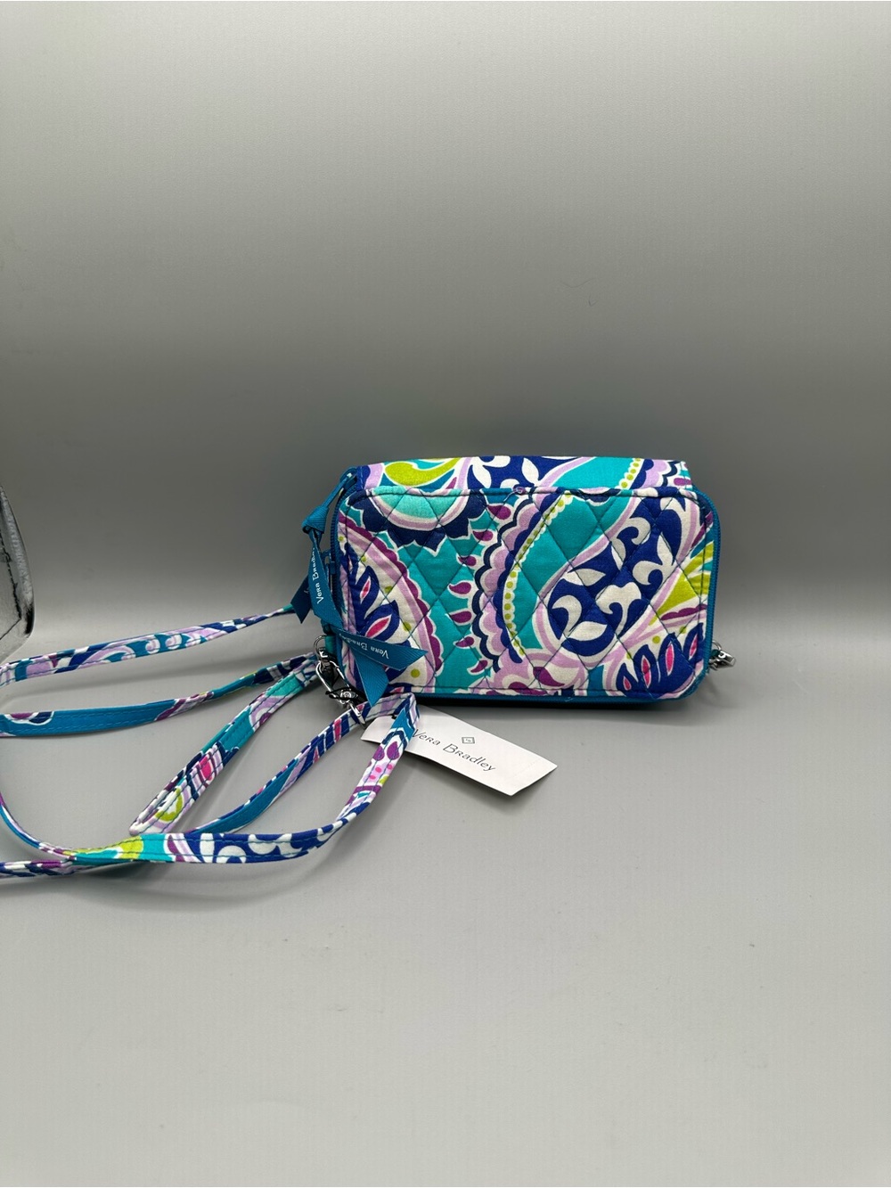 Vera Bradley NWT RFID 3-in-1 Crossbody Bag Quilted Waikiki Pattern Blue